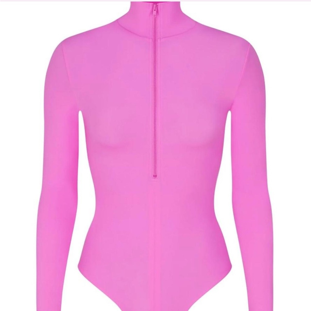 SKIMS Pink Long Sleeve Bodysuit